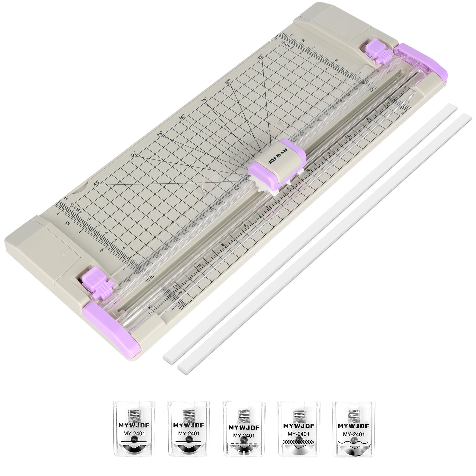 Taglierina rotativa per carta, taglierina da 30 cm per cartoncino, scrapbooking, lavori creativi, 4 funzioni con 5 velocità, protezione di sicurezza, righello laterale per foto, etichette, grigio (G