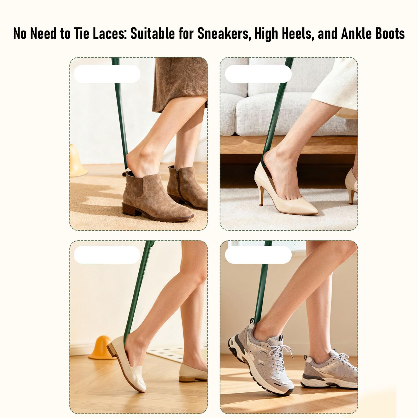 Luocute Calzascarpe Lungo, Design Creativo a Forma di Pianta con Manico Lungo Bastone Decorativo a Doppio Scopo per Scarpe per Anziani Uomini Donne Bambini Stivali e Tacchi Alti