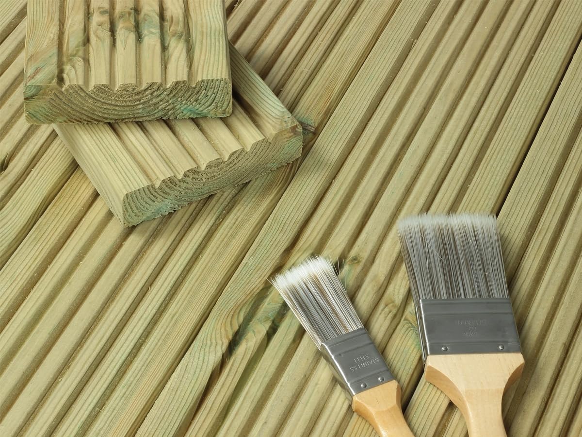 eDecks ChunkyDeck 2400mm Decking Boards - Pressure Treated Timber - 120mm x 32mm - Pack of 10 - Durable Softwood Deck Boards for Patios, Terraces & Landscaping