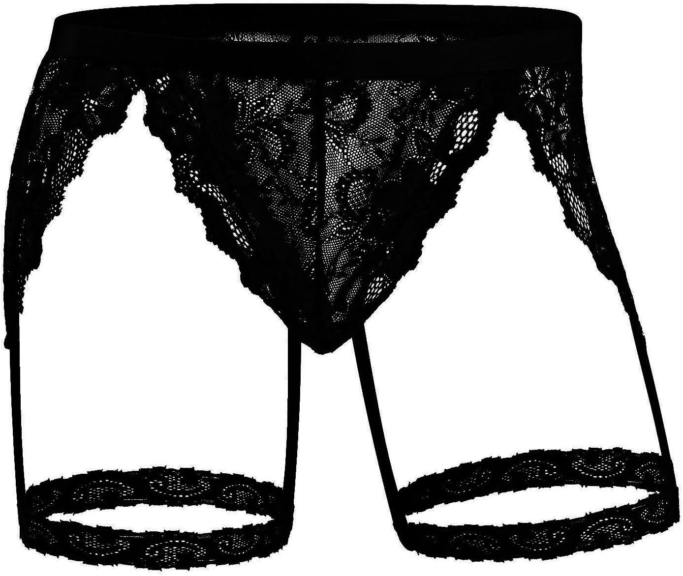 ABAFIP Men's Lace Underwear Sheer Pouch Garter Panties Crossdressing Sexy Lingerie Sissy Underpants