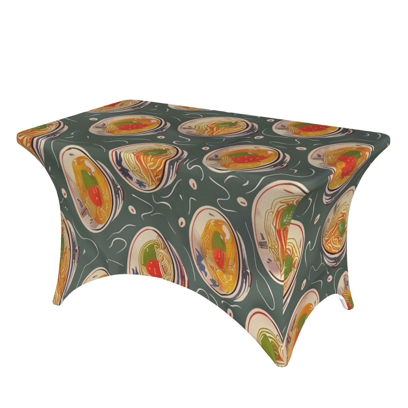 Nappe élastique lavable motif ramen 1,2 m sans pli pour fête