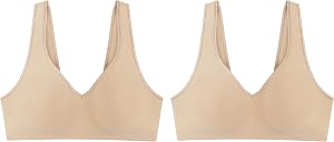 Hanes Women's Wireless Bra, Smooth Comfort Full-Coverage T-Shirt Bra for Women, Single Or 2-Pack