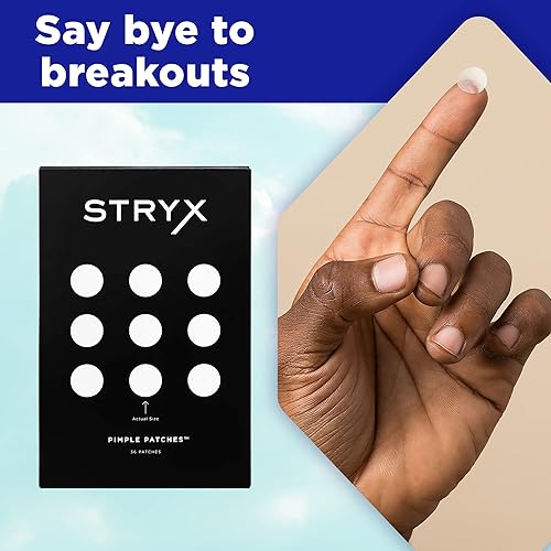 Miniatura 5 de Stryx Parches hidrocoloides para acné para hombres, ideales para brotes, granadas, manchas, puntos blancos y reducción del enrojecimiento, diseñados