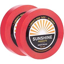 Sunshine Tape 2 Pack Liberty Red Liner Wig Adhesive Tape Roll - 1" x 36 YDS - Double Sided, Medical Grade - Toupee and Wig Tape