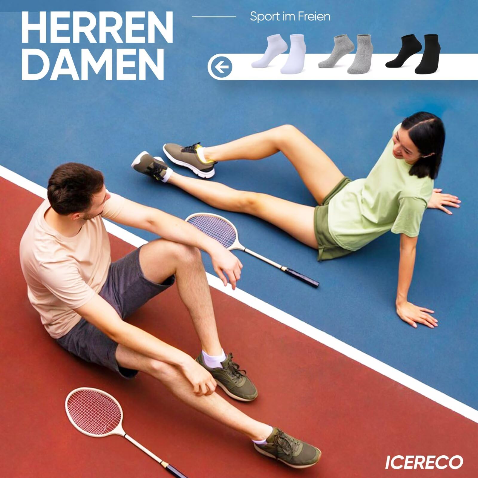 IceReco 10 Paia Calze Uomo Corte Cotone Estivi Calzini Donna Corti Sportive Fantasmini Running Trekking Tennis Elastiche