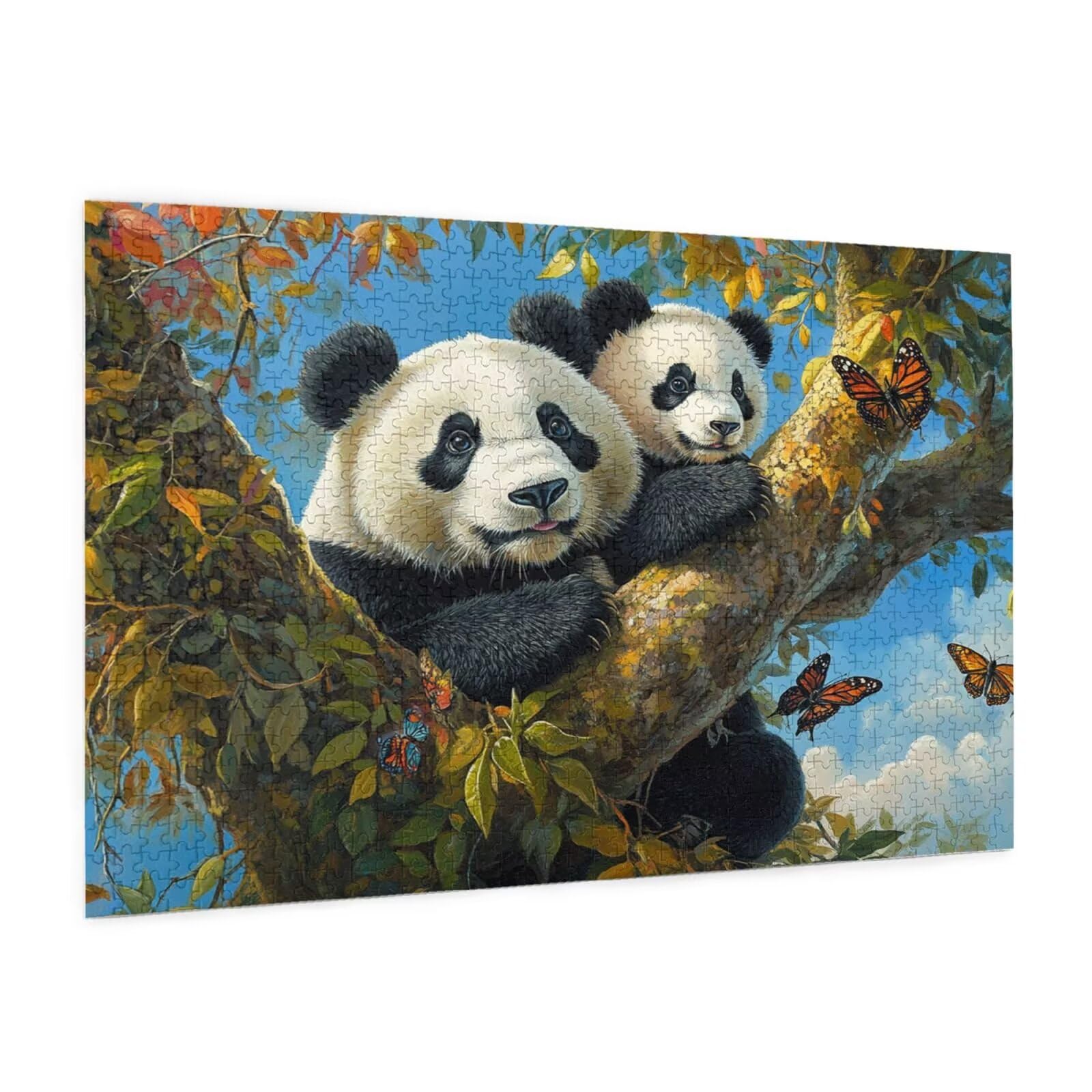 Puzzle ze zwierzętami, 1500 elementów, panda puzzle dla dorosłych, z pudełkiem na prezent, duże drewniane puzzle dla dorosłych, gra zręcznościowa dla całej rodziny, prezenty dla kobiet, dekoracja