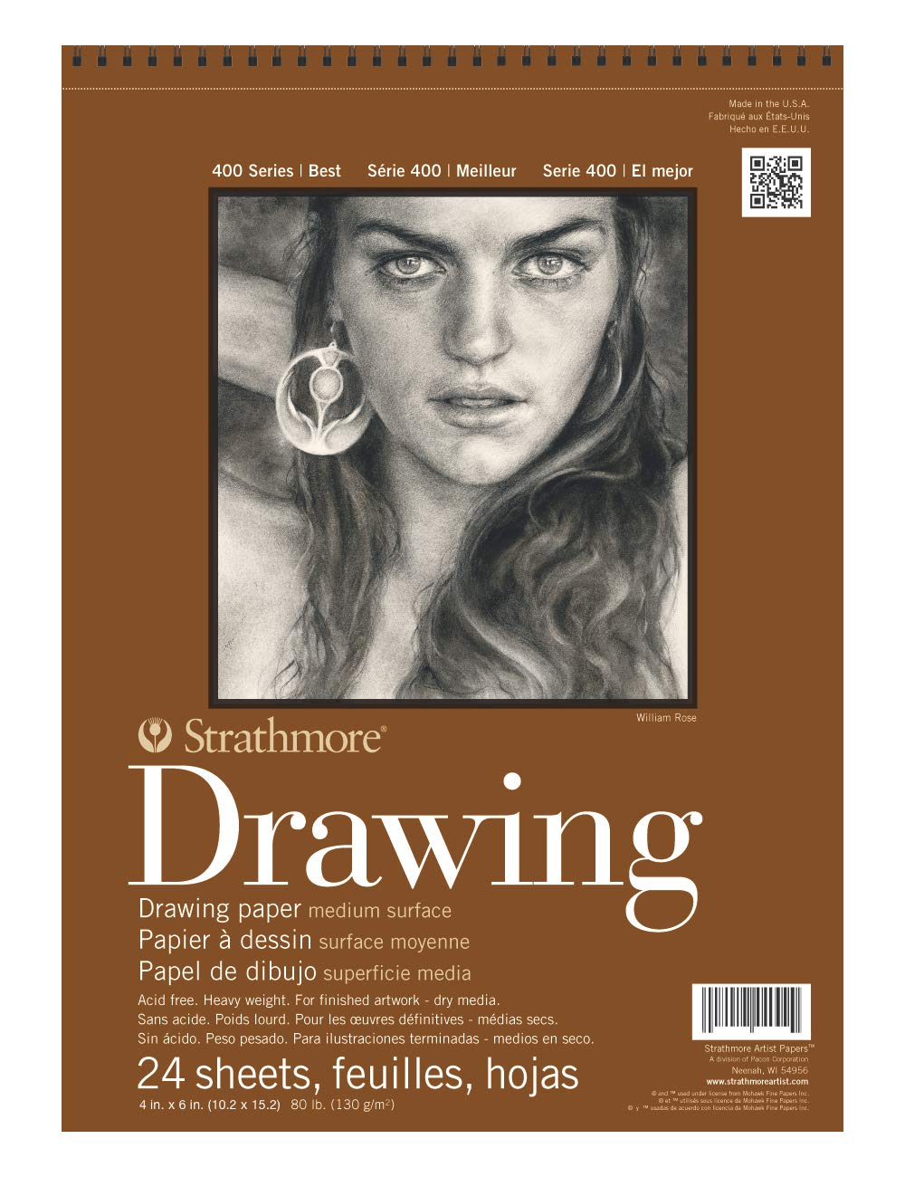 (400-1 400 Series Drawing Pad, Medium Surface, 4"x6", 24 Sheets