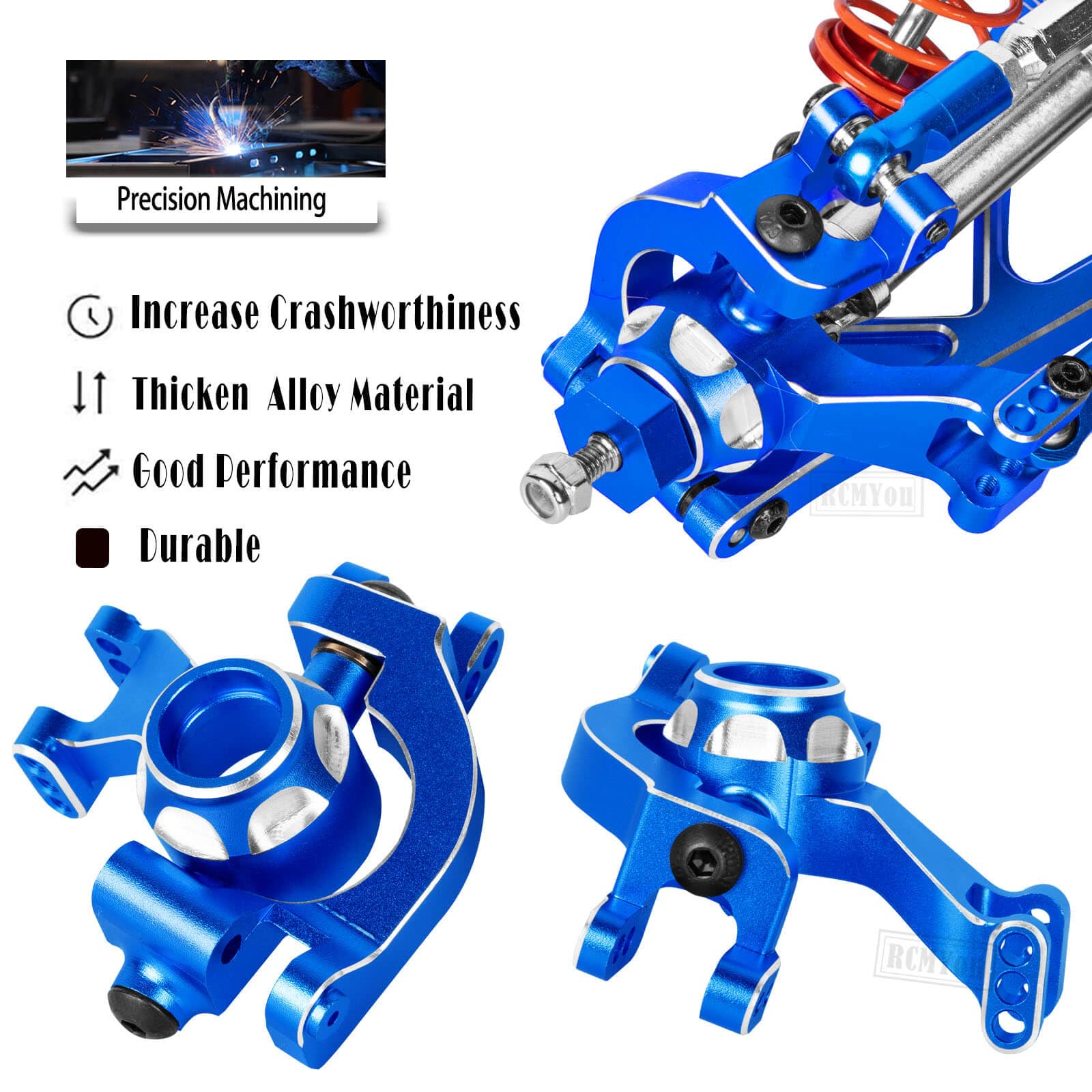 Blue Aluminum Front/Rear Knuckle Arms For Traxxas E-Revo 2.0 - 1 Pair, GPM Brand
