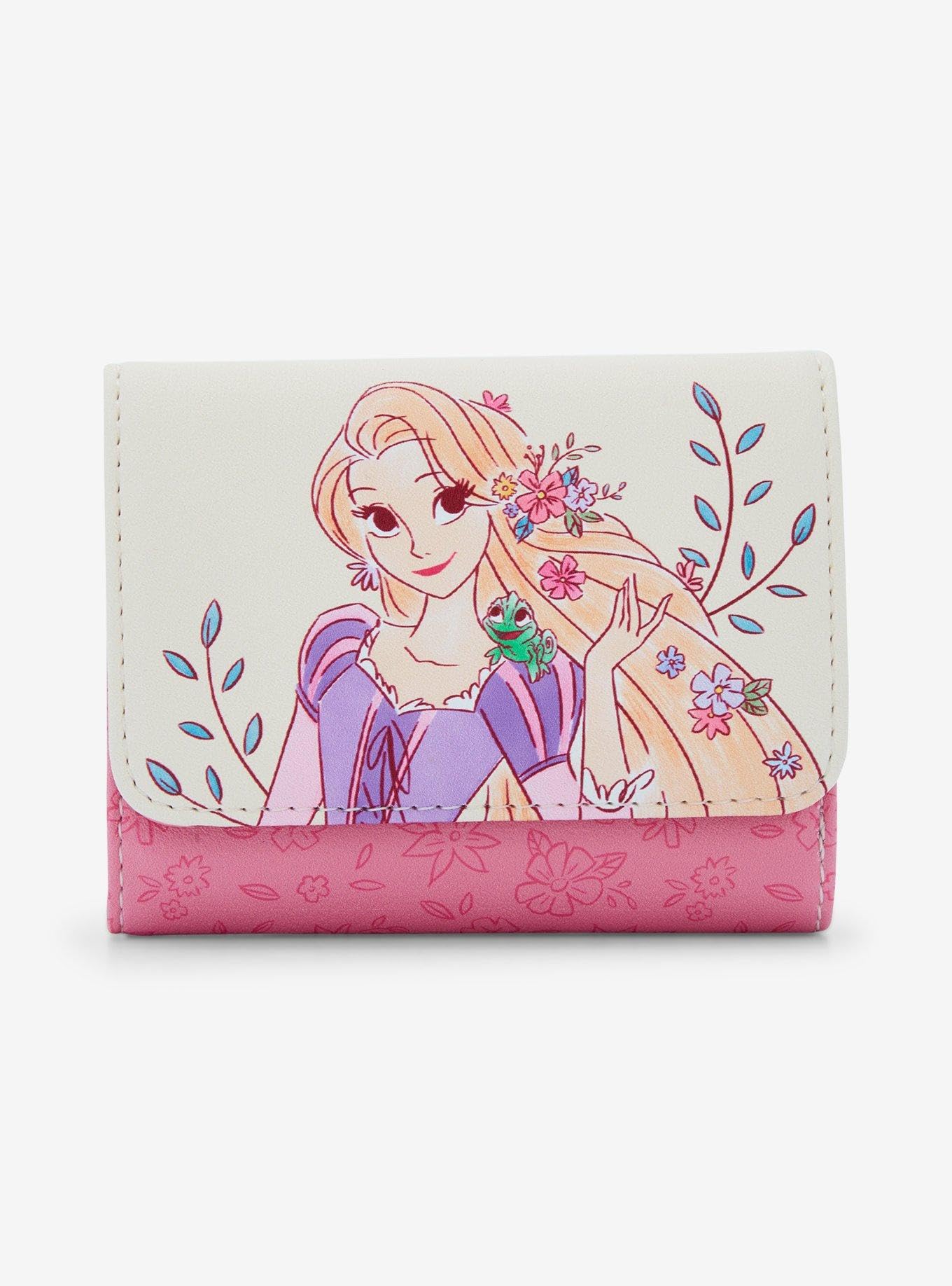 Loungefly Disney Tangled Rapunzel Flowers Mini Flap Wallet Mauve Rose None