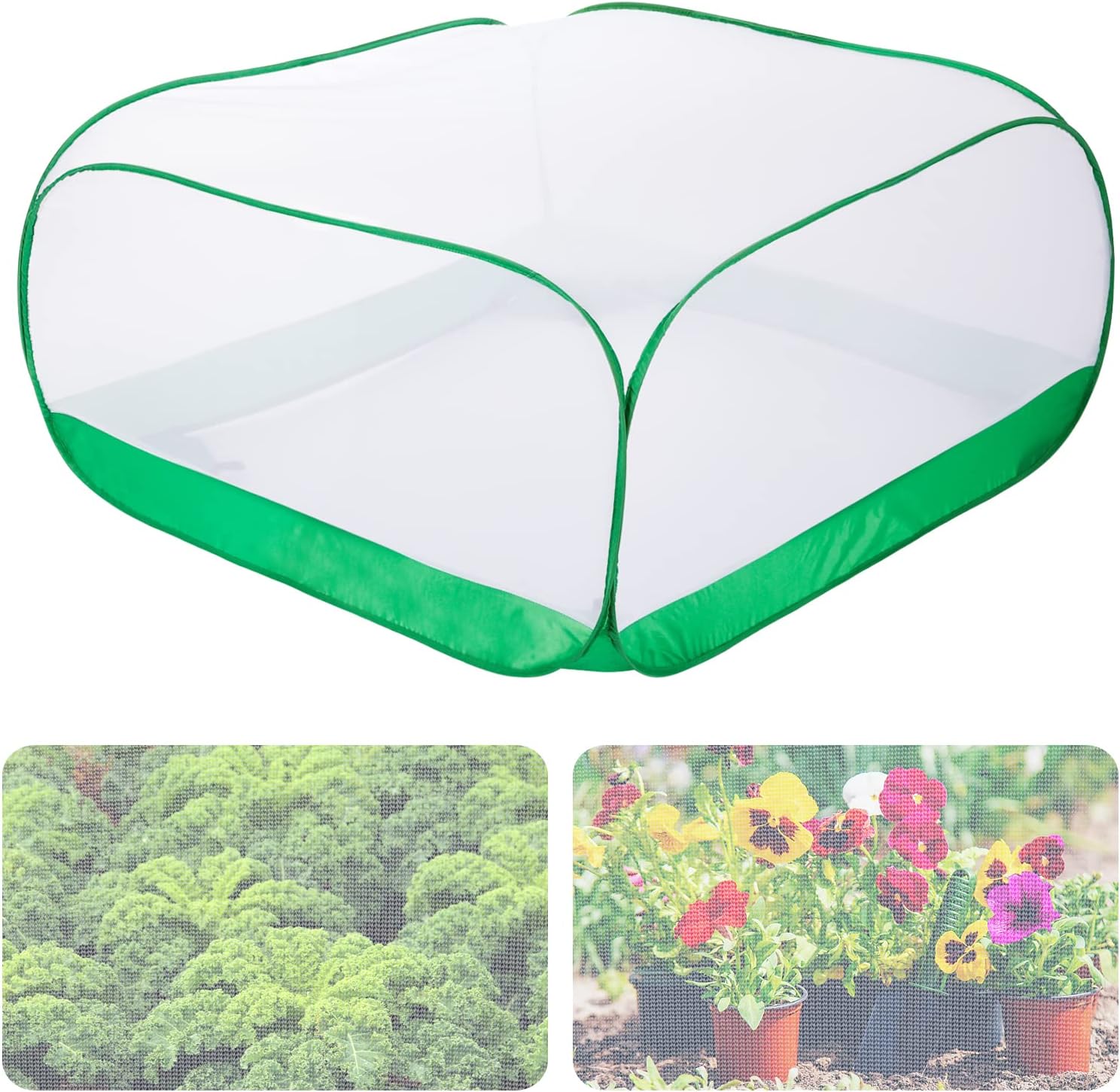 Upgraded Garden Netting- 40 × 40 × 20 Inches Pop-up Plant Covers Net for Garden Protection- Ultra Fine Garden Mesh Netting Protection from Bird Pest Barrier Net Row Cover for Plant Fruit Vegetable