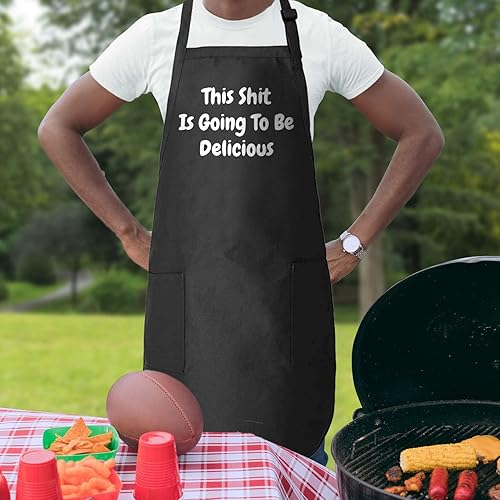 Miniatura 5 de shop4ever Diseño personalizado personalizado tu propio delantal de cocina con correa ajustable con bolsillos