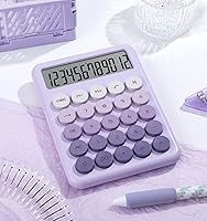 Vista 5 de Calculadora de escritorio con botones grandes, calculadoras de escritorio, 12 dígitos con pantalla LCD grande, calculadora estándar básica