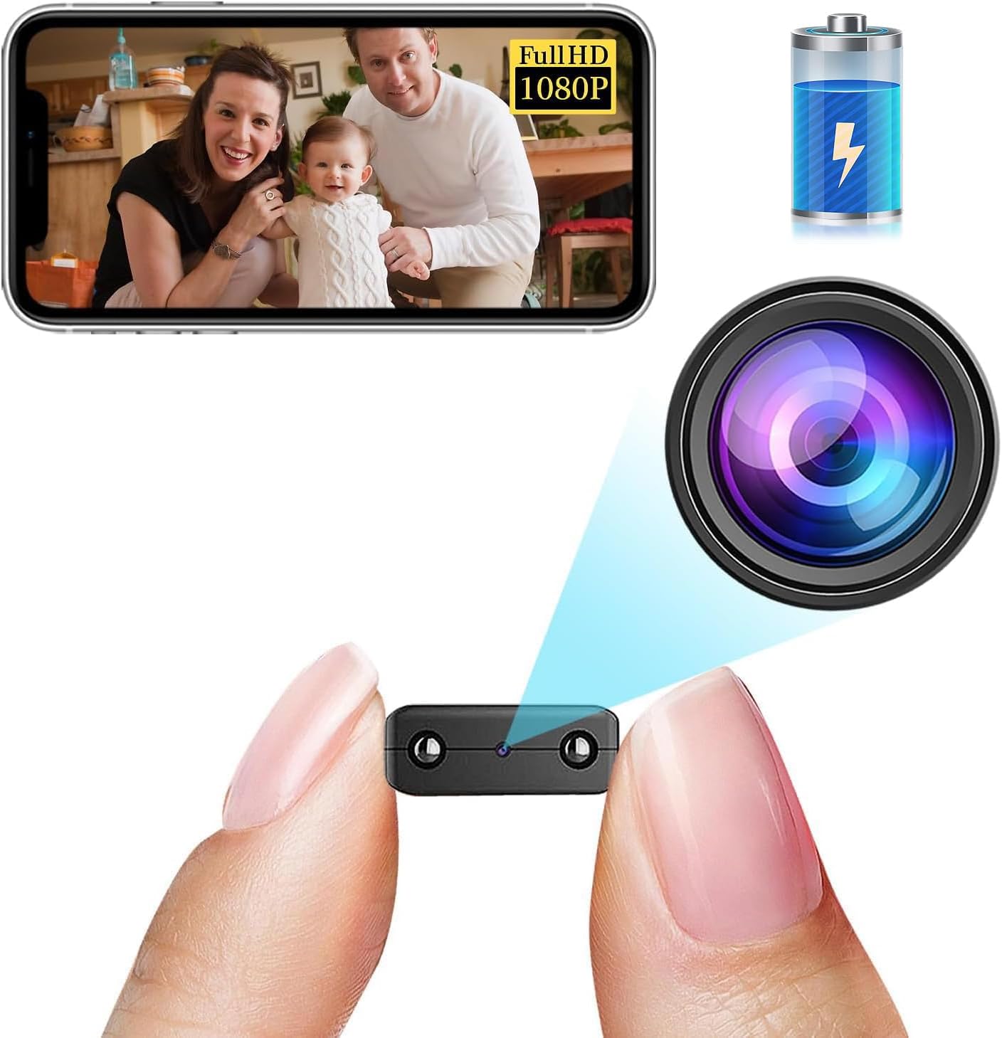 Smallest Wireless Wifi Camera,HD1080P Battery Camera Detector,Spy Camera,Mini Camera,nanny cam,Small Camera,spy cam,mini spy camera,Baby Monitor Camera,Pet Camera,Baby Monitor Camera For Inside Home