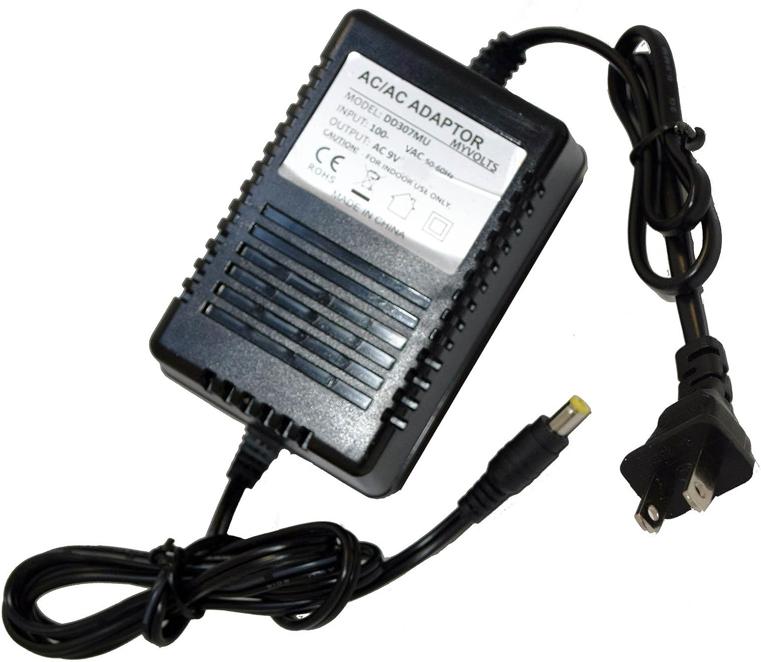 MyVolts 9V Power Supply Adaptor Compatible with M-Audio Audio Buddy Mic preamp - US Plug - with Extension and Inline Switch