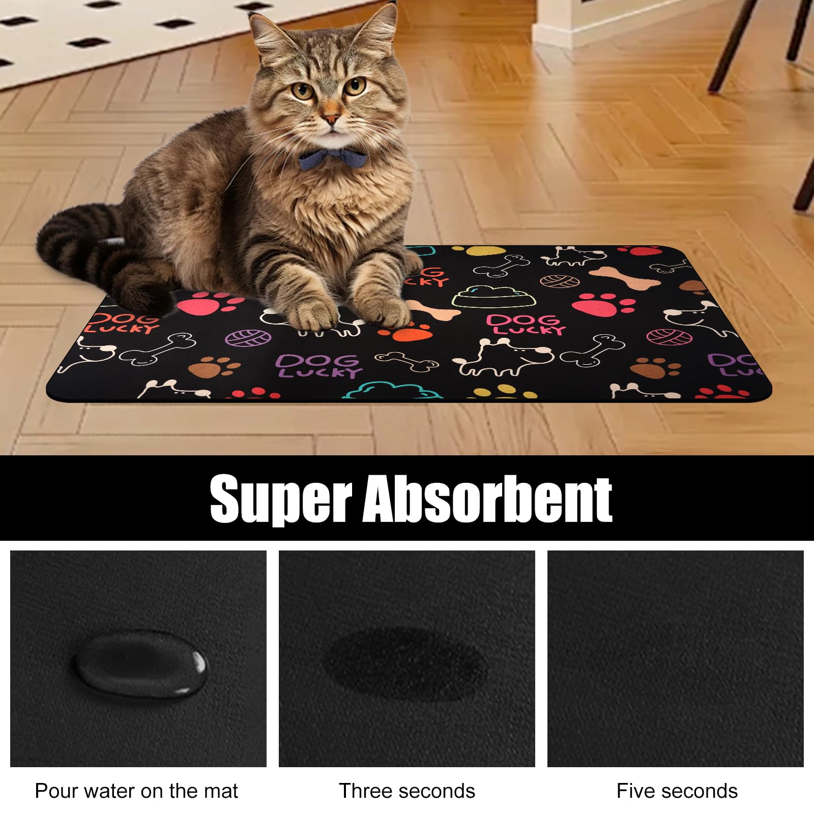 Rutschfeste Futtermatte Für Haustiere - Saugfähig & Schnell Trocknend