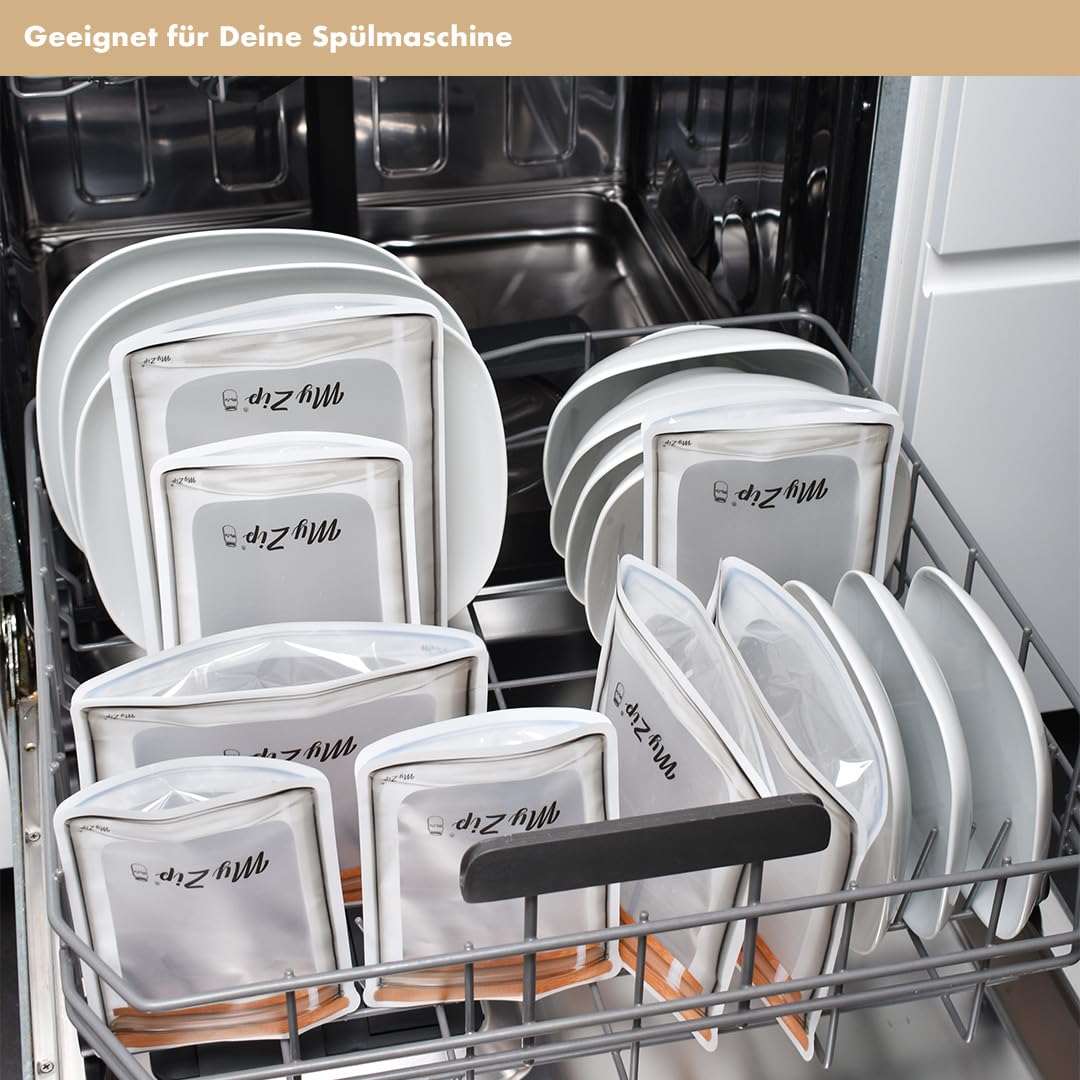 Original MyZip-Beutel – wiederverwendbare Aufbewahrungsbeutel – luftdicht, spülmaschinensicher & umweltfreundlich – ideal für Lebensmittel, Snacks & Gefrierschrank (18)