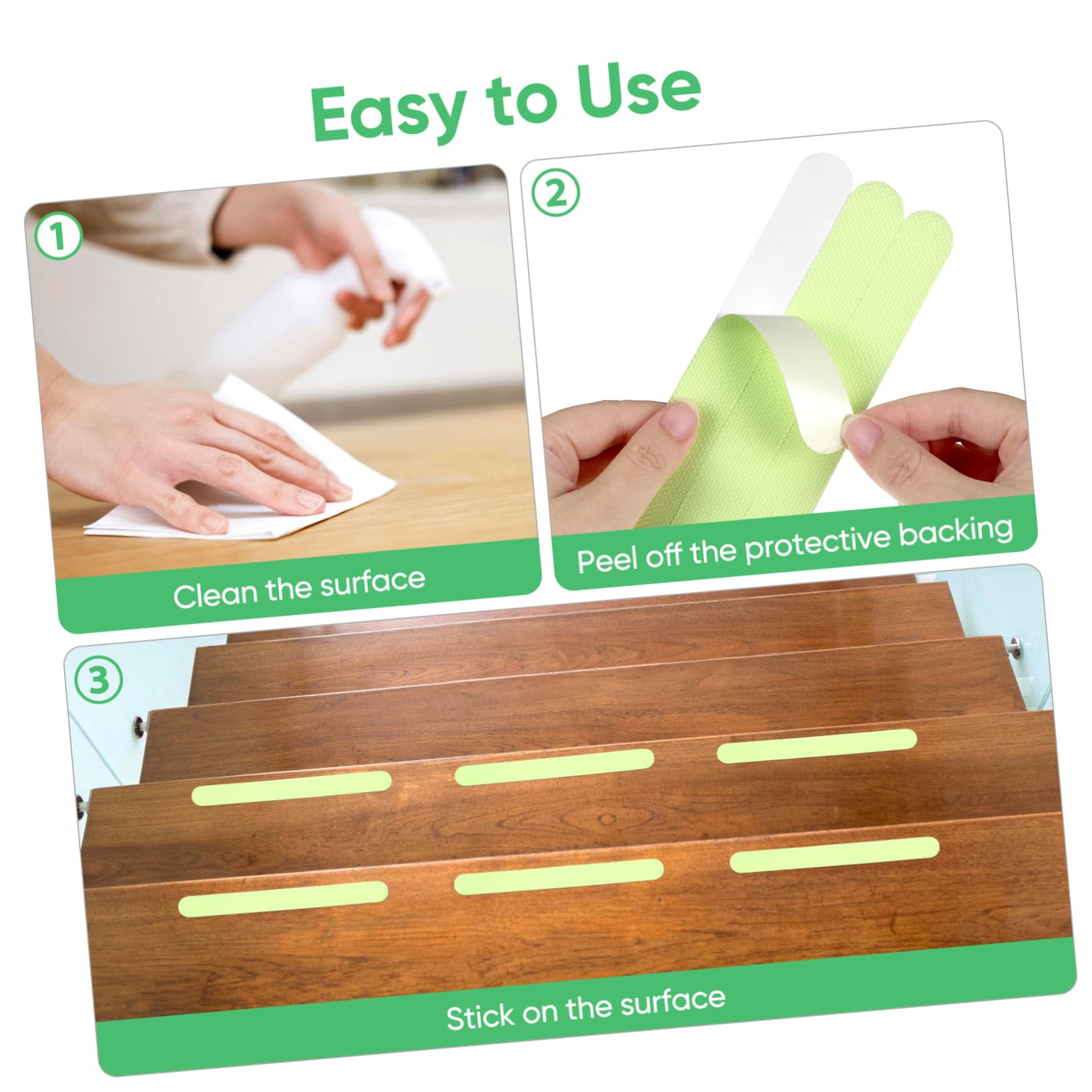 Beavorty Glow in the Dark Anti Slip Tape for Stairs Non Skid Reflective Strips Safety Adhesive Stairs Steps Ladders Ramps Indoor Outdoor Waterproof - Image 3