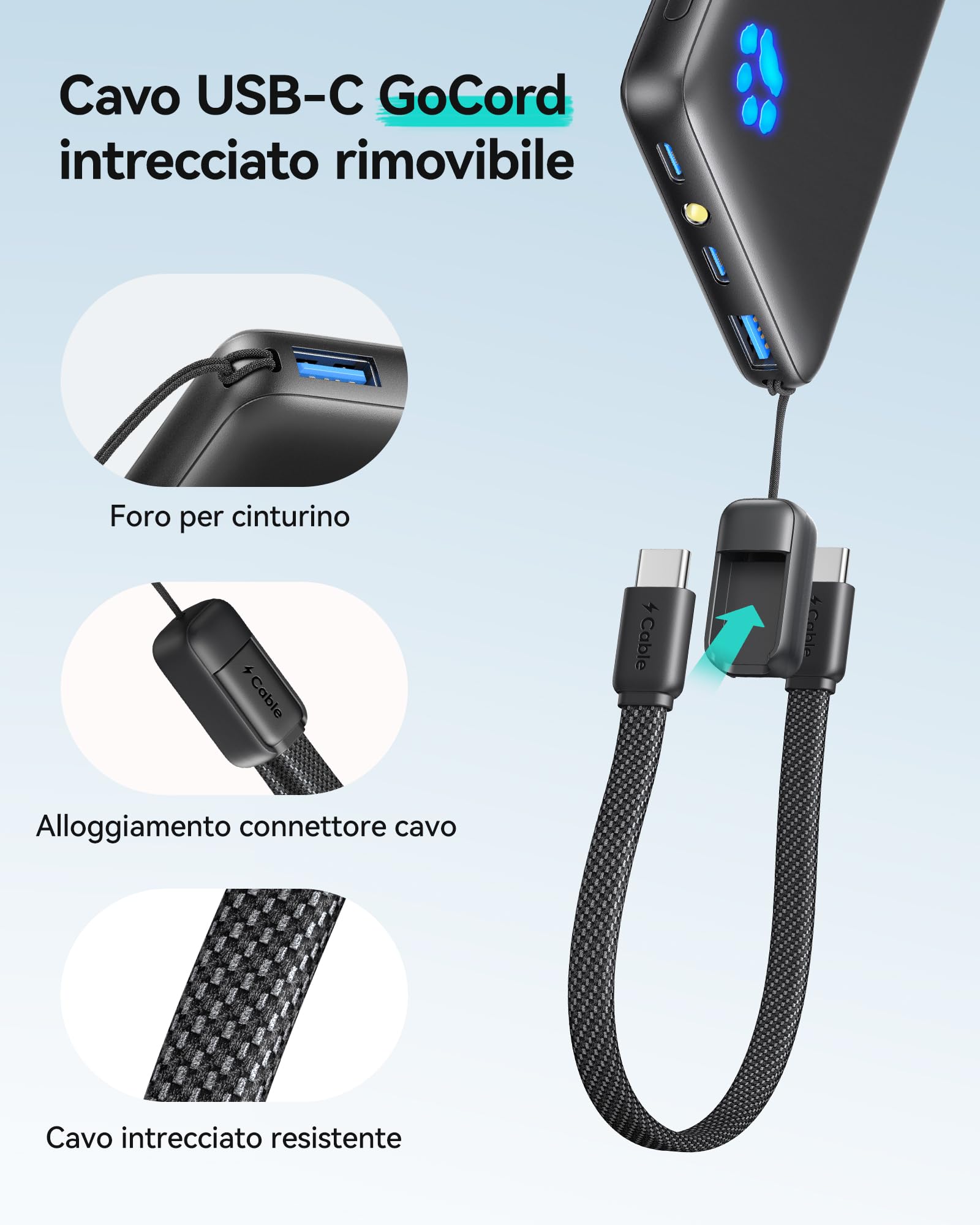 INIU Power Bank, 45W 10000mAh Il Più Leggero Ricarica Rapida Powerbank, PD3.0 QC4.0 USB C Input & Output Caricatore Portatile per iPhone 17 16 15 14 13 Pro Max Mini Plus Samsung Huawei iPad Pro