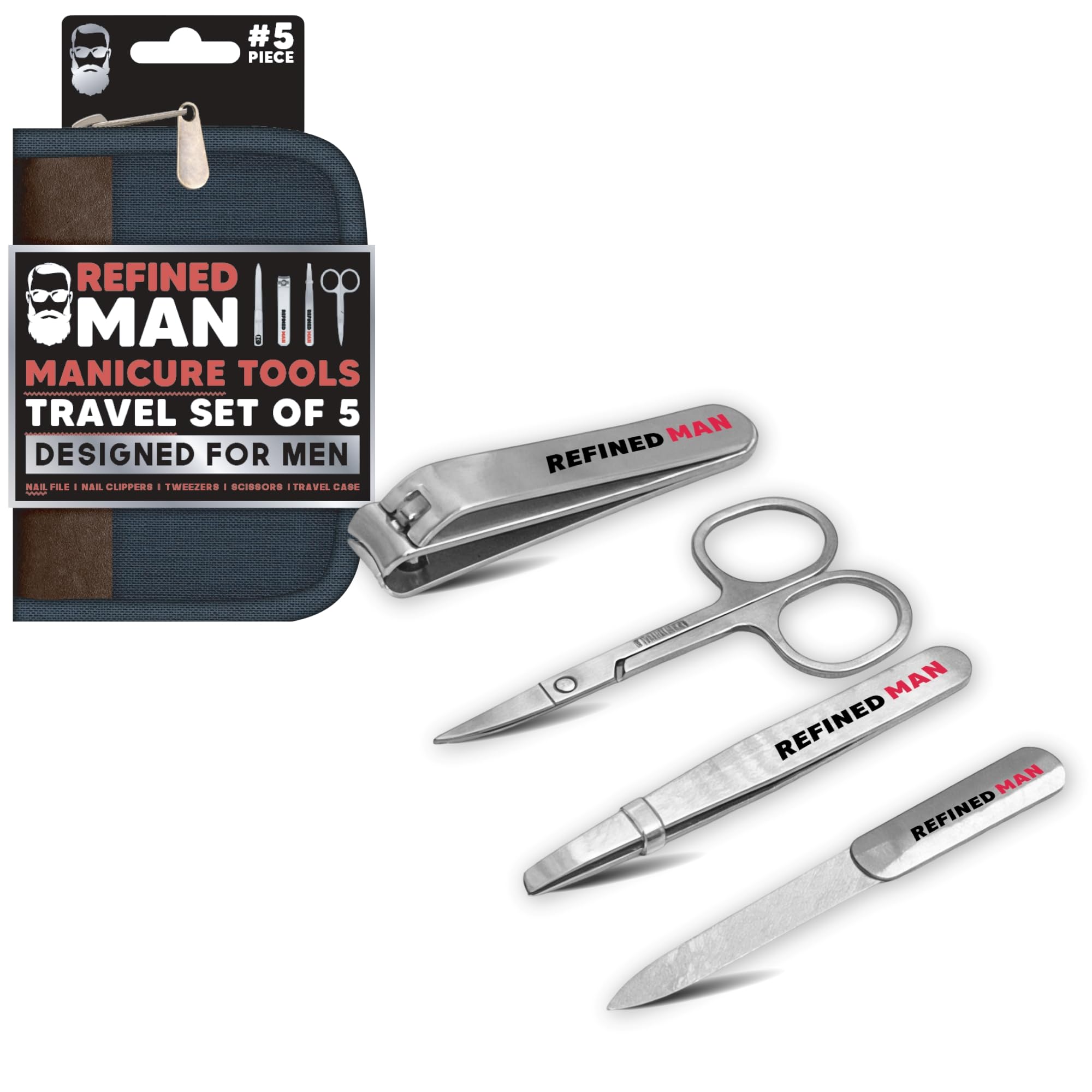 Amazon.com : BLKSMITH Refined Man Manicure and Pedicure Kit Set of