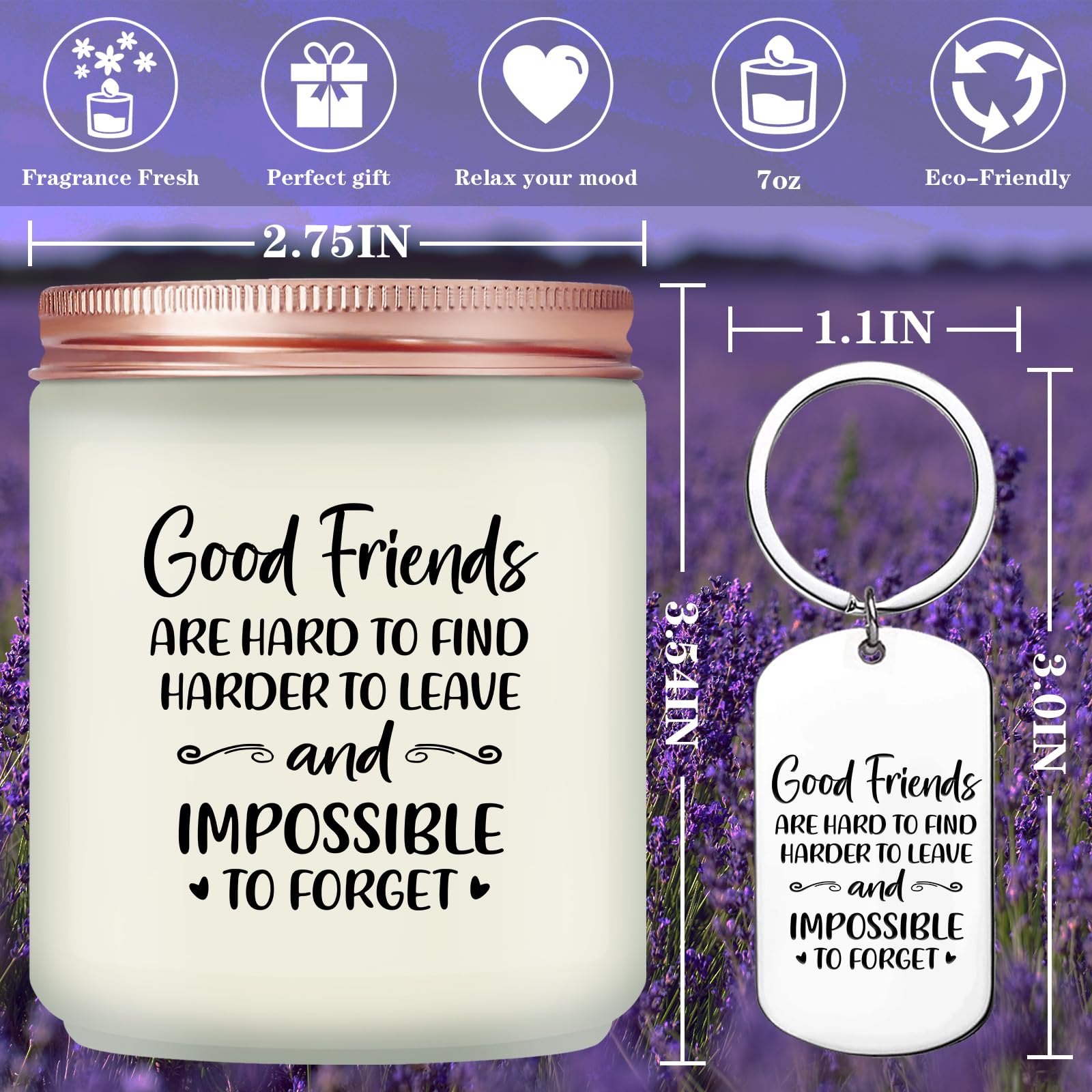 Risnoae Best Friend Gift for Women - Good Friends are Hard to Find Candles - Best Friend Christmas Gifts for Women - Birthday, Friendship Gifts for Women Friends
