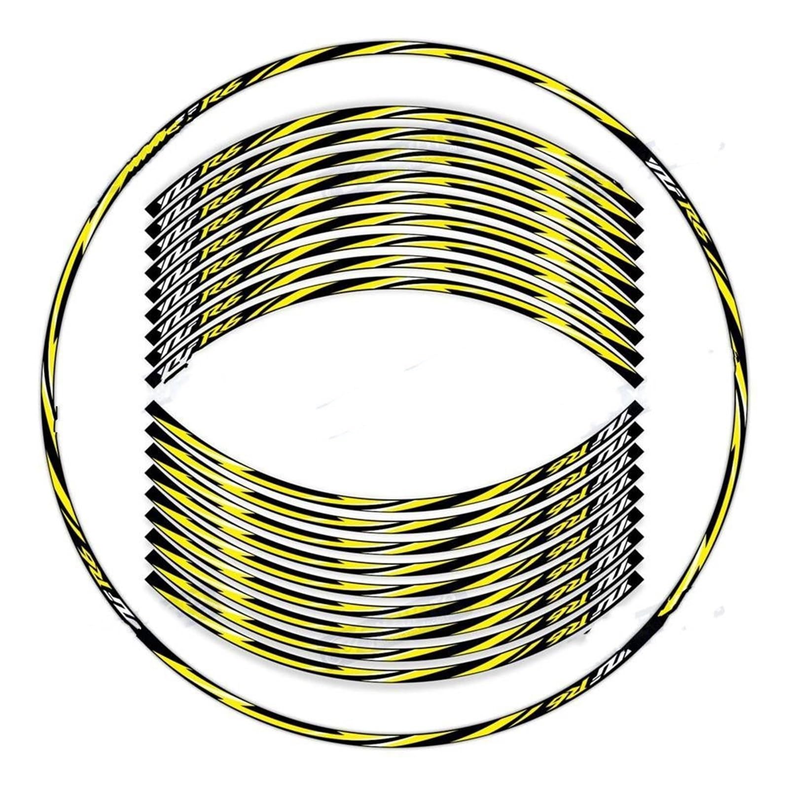 Motorcycle for Yamaha YZF-R6 YZF R6 17 Inch Front and Rear Racing Wheel Stickers Rim Hub Tape Decal(Color9)