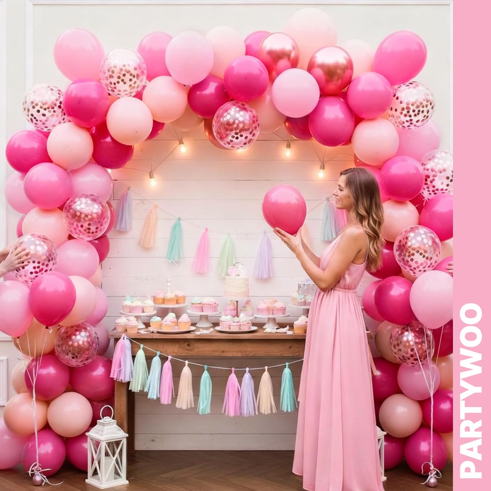 Hot Pink Balloons - 66pcs 12 Inch Party Balloons -4 Hot Pink Balloons - 66pcs 12 Inch Party Balloons -4