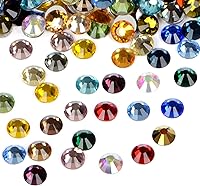 Vista 25 de 2880 diamantes de imitación para arte de uñas, sin termofijación, fijación con pegamento, cristales redondos de vidrio con base plana para hacer