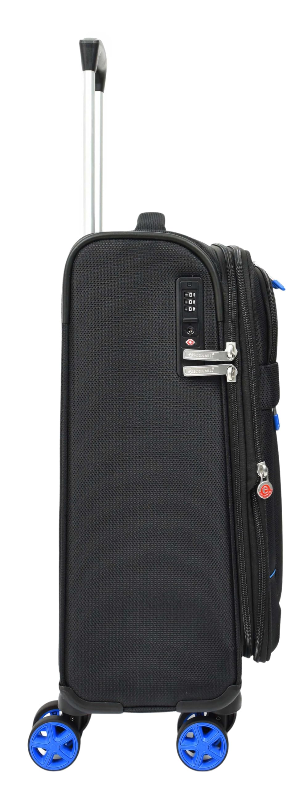 House Of Leather Valigia morbida a 8 ruote Spinner espandibile leggera bagaglio Orion, Nero , Cabin Carry On, Bagagli