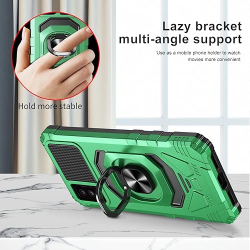 Miniatura 4 de Funda para Alcatel TCL 30T (T603DL), TCL 30 T con protector de pantalla, soporte de anillo para montaje magnético de automóvil de grado militar,