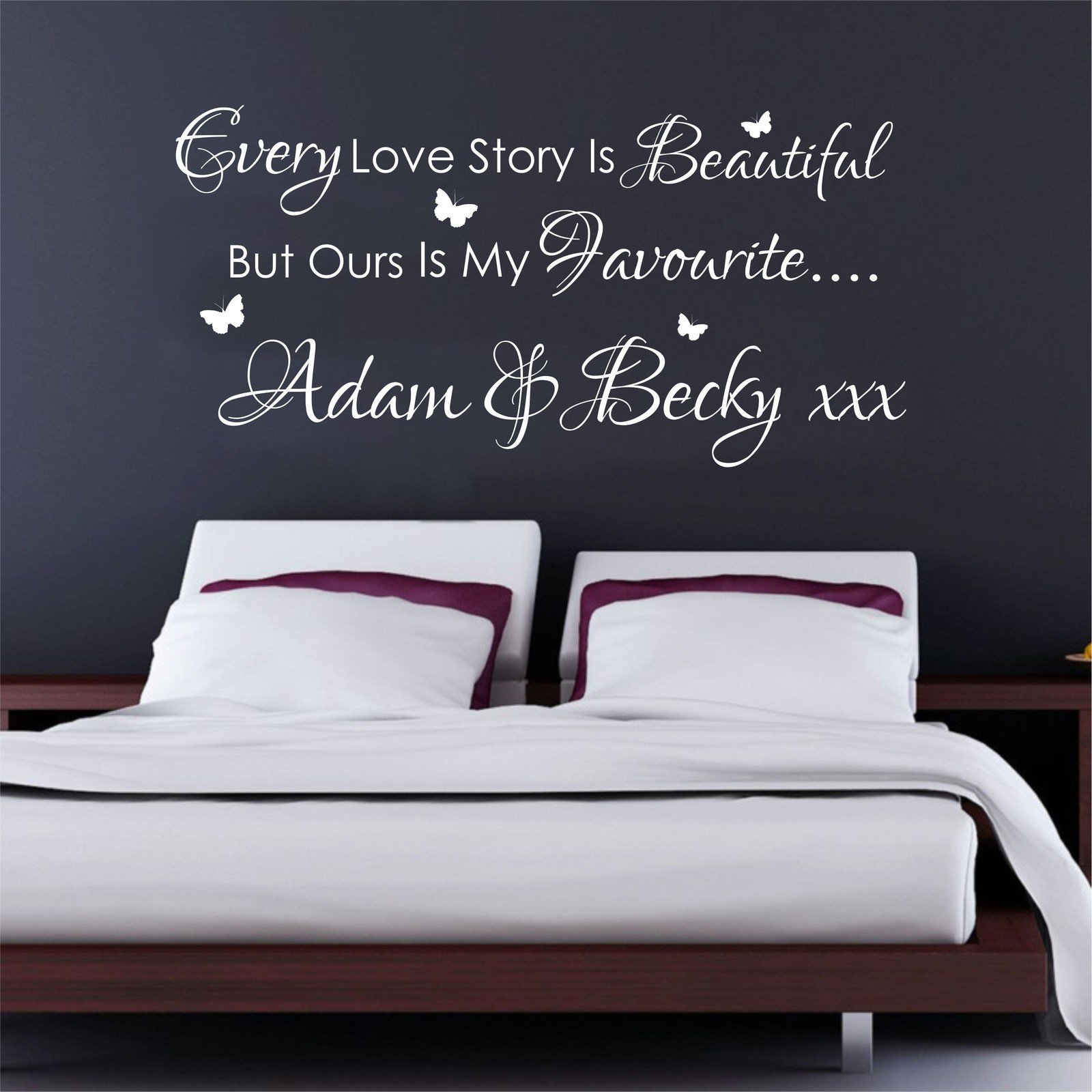 Personalised Every Love Story Wall Art Sticker 100cm (w) x 49cm (h) SG92, Please state colour on purchase otherwise white will be sent by the grafix studio