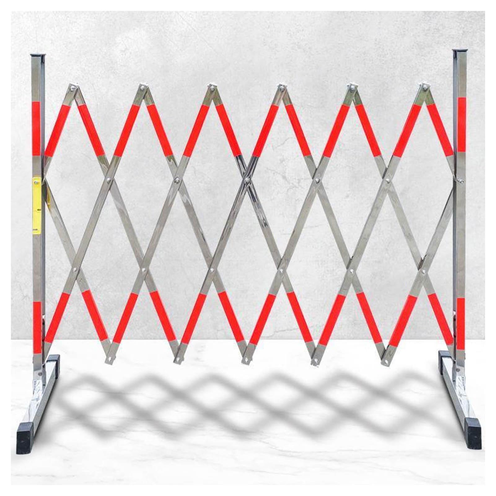 WQPMNYG Security Barrier,Telescopic Traffic Barrier, Portable Folding Safety Guardrail, Stainless Steel Isolation Railing for Outdoor Construction, Road & Garage Safety (11.4ft/350cm)