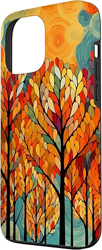 Miniatura 2 de iPhone 13 Pro Max Otoño y coloridas hojas y árboles de otoño, funda temática de color de otoño