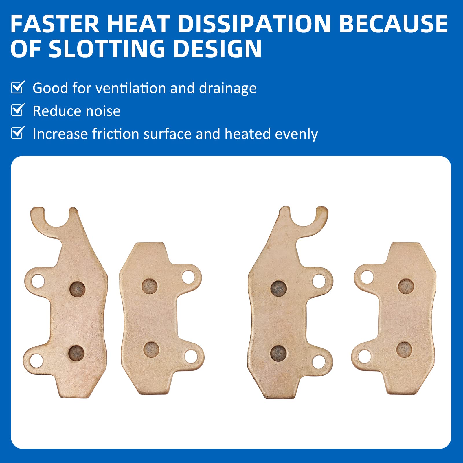 Cyleto Avant Et Arrière Plaquettes De Frein Pour Yamaha Raptor 700 Yfm700 YFM 700 2006–2012/Yfm700r Special Edition 2007 2008 2009 2010 2011 2012 2013 2014 2015