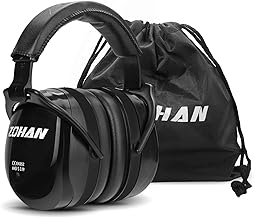 ZOHAN 012 Casque Anti Bruit Adulte, Protection Auditive confortable avec Sac de Transport - Facilement Réglable Pliable, SNR 34 dB pour Chantier, Tonte,Aéroports,Menuiserie - Noir