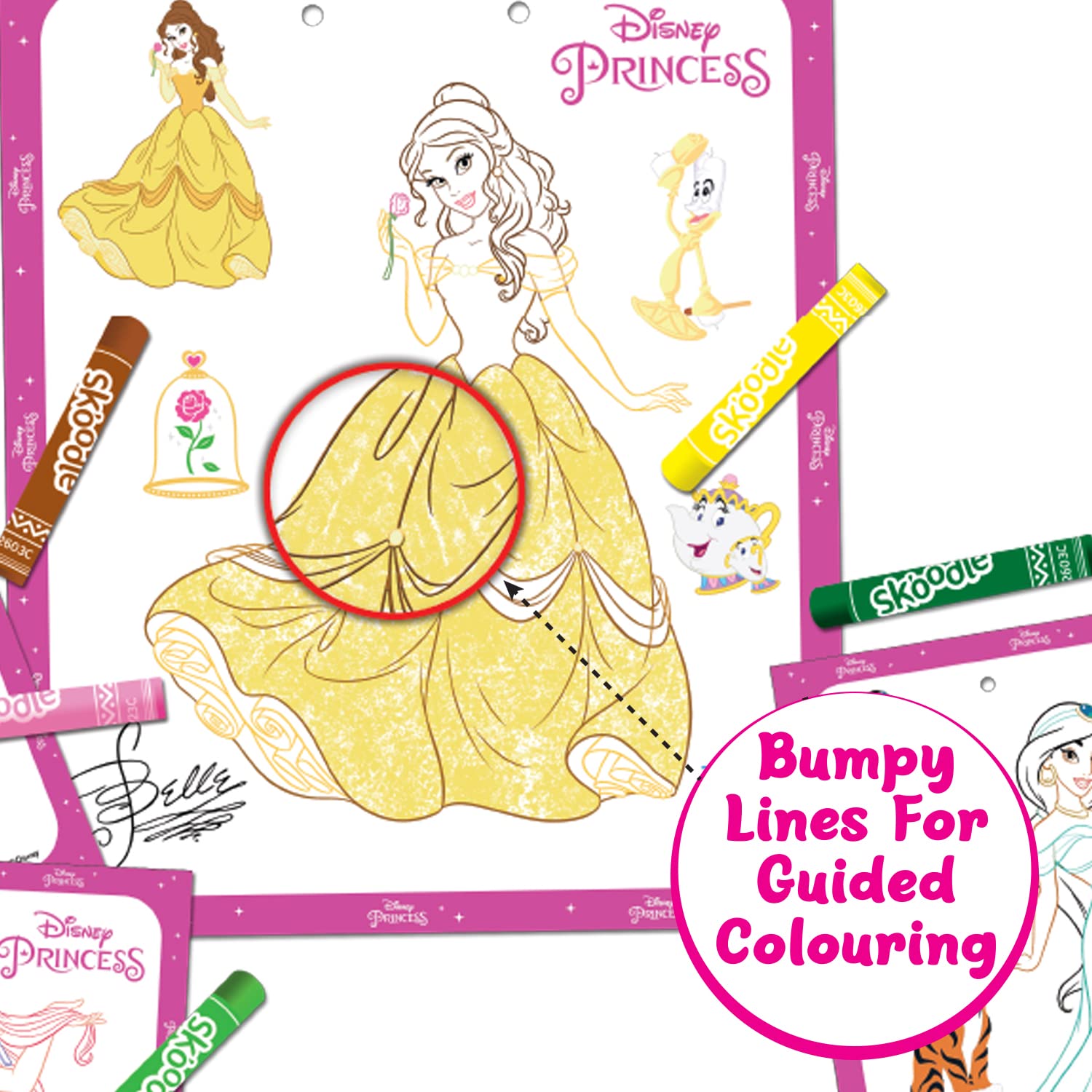 SKOODLE Colouring Frames | DIY Colouring & Painting Art Kit for Kids | 6 Colouring Sheets, 12 Colour Sticks & 6 Hanging Strings 4