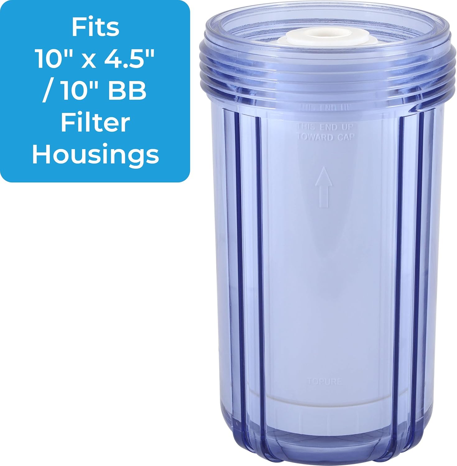 SpiroPure 10x4.5 Empty Refillable Filter Cartridges with Polyester Pads (Case of 6)