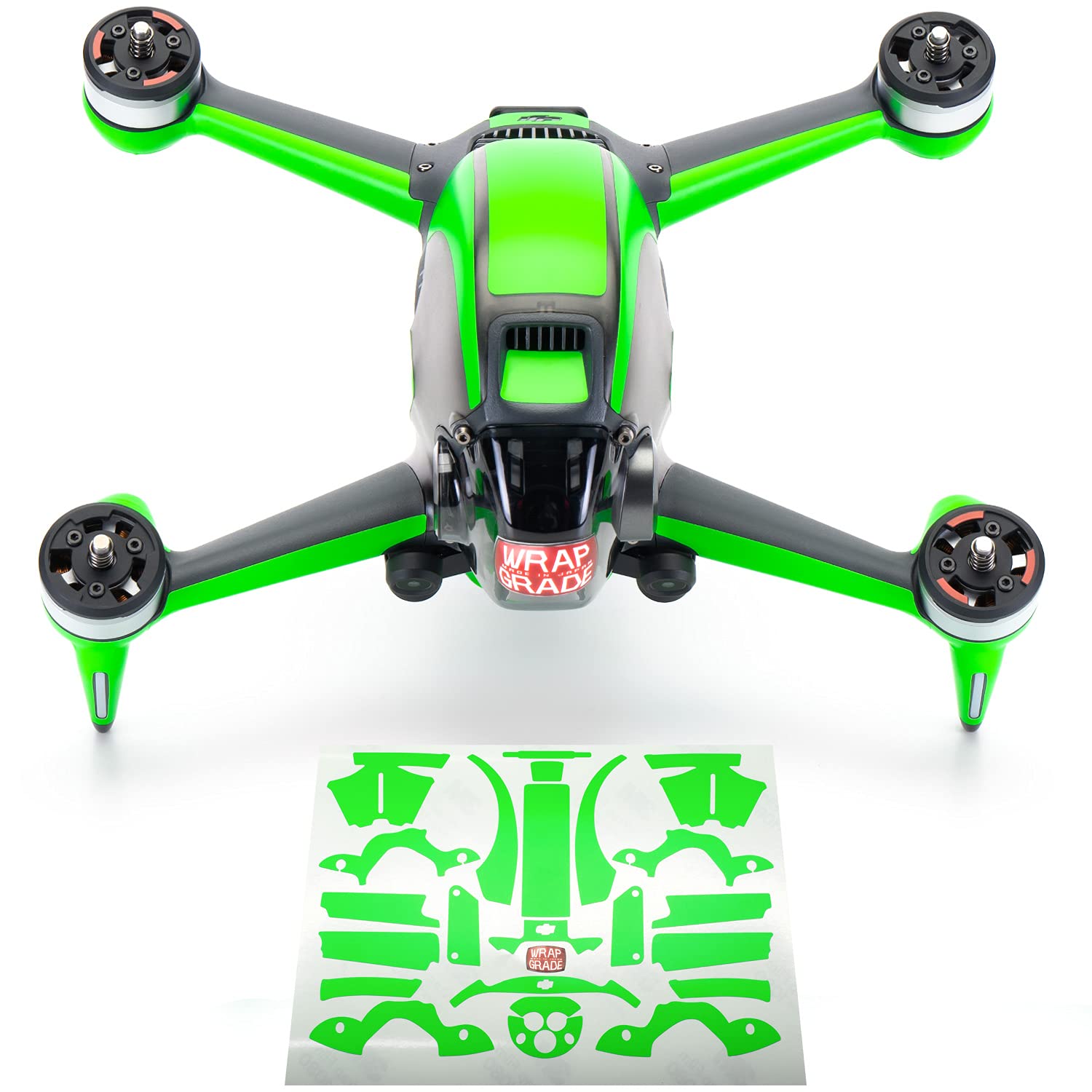 WRAPGRADE Skin Compatible with DJI FPV | Accent Color (NEON GREEN)