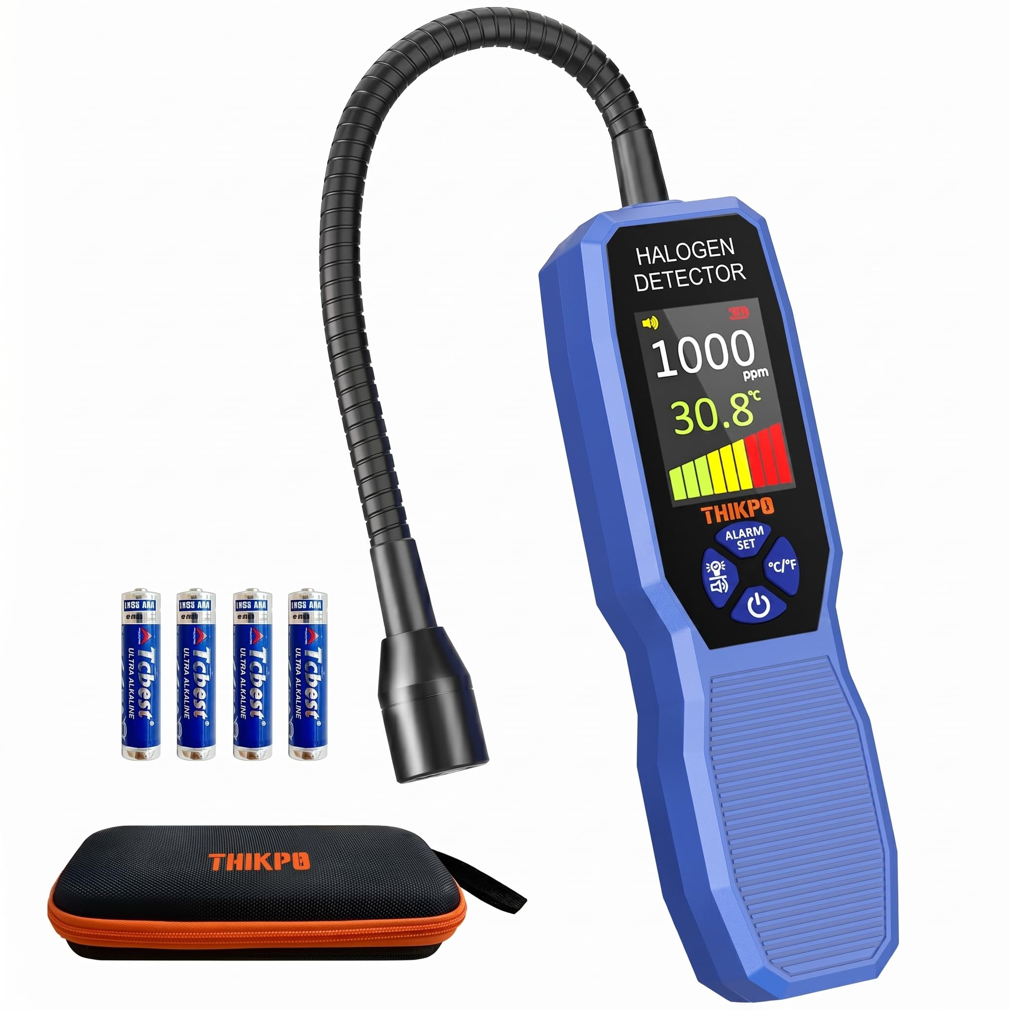 Automotive Freon Leak Detector HVAC, Professional Refrigerant Leak Detector with LCD Display & LED Light, Car AC Leak Detector Kit for R134a R410A R22 R32 R1234yf - with Audio & Visual Alarm-image-19