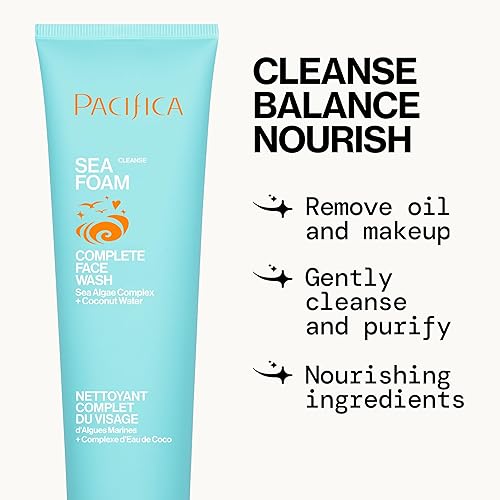 Vista 4 de Pacifica Lavado facial Sea Foam Mini tamaño de viaje, cuidado de la piel, limpiador espumoso suave diario, removedor de maquillaje, limpiador