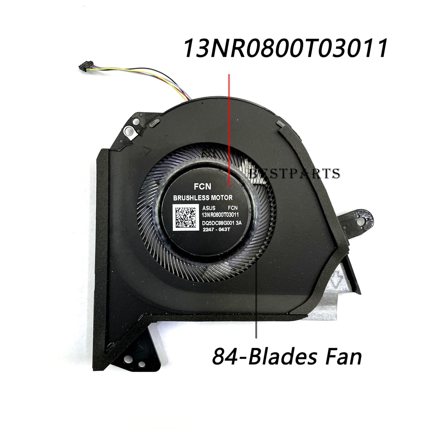 BestParts New Genuine CPU+GPU Cooling Fan Replacement for ASUS ROG Zephyrus G15 2022 (GA503RW GA503RM GA503RS), P/N: 13NR0800T03011 13NR0800T04011 (84-Blades Arc Flow Fans)