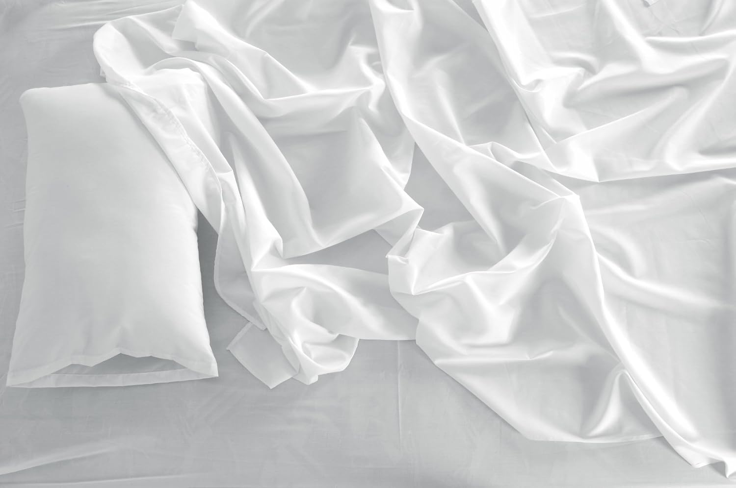 400 Thread-Count 100% Cotton Pure White Twin-Sheets Set, 3-Piece Long-staple Combed Cotton Best-Bedding Sheets, Breathable, Soft & Silky Sateen Weave Fits Mattress Deep Pocket. All Season comfort..
