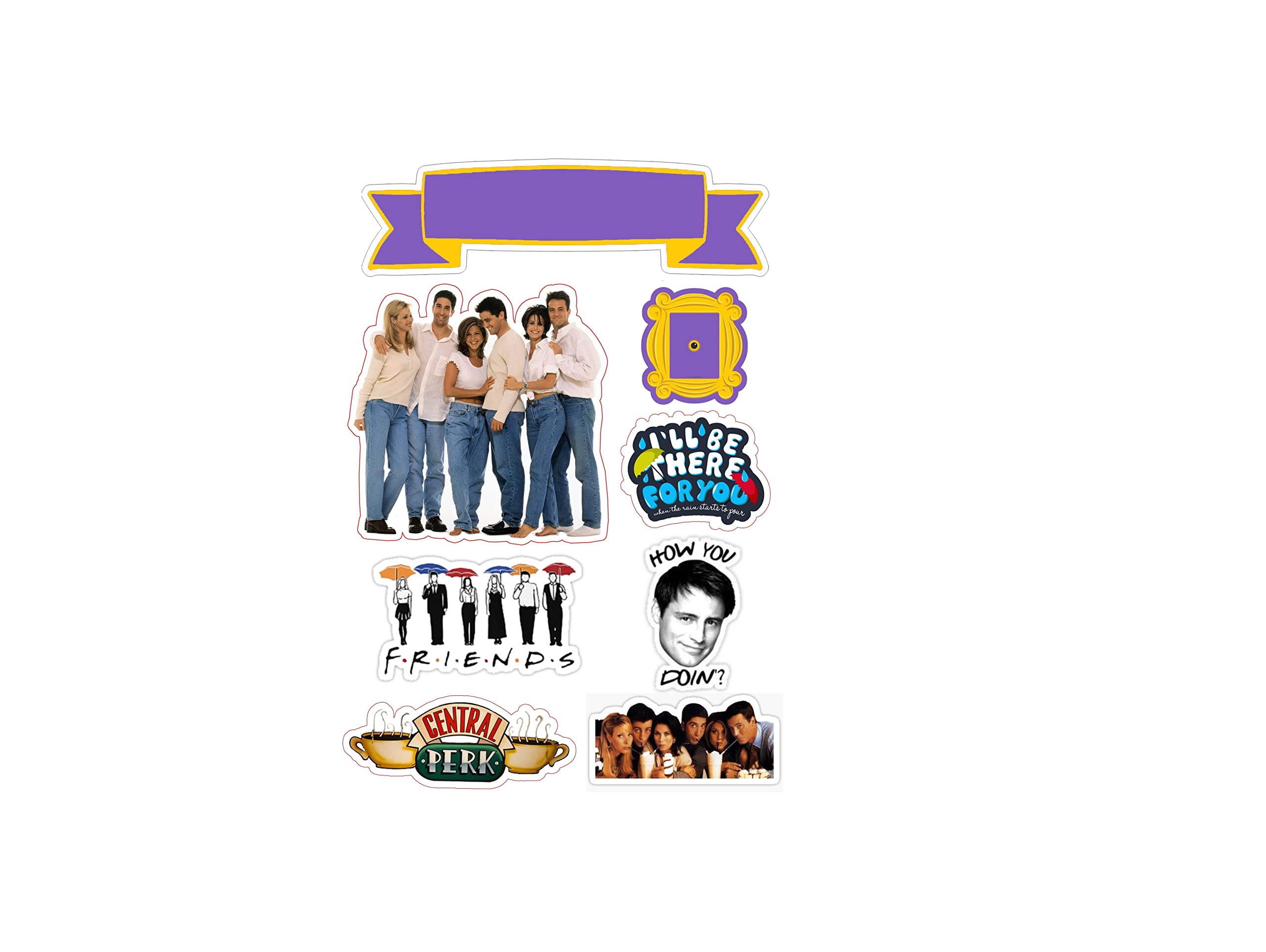 Wrap It All F.R.I.E.N.D.S Series Stickers - Pack of 8 (Vinyl Stickers,Multipurpose use for Laptop/Mobile/Bike/Luggage/Bottle/Guitar/Journal), 2.5 x 2.5 inches, Multicolor (B0BNTCFMF2) Amazon Price History, Amazon Price Tracker