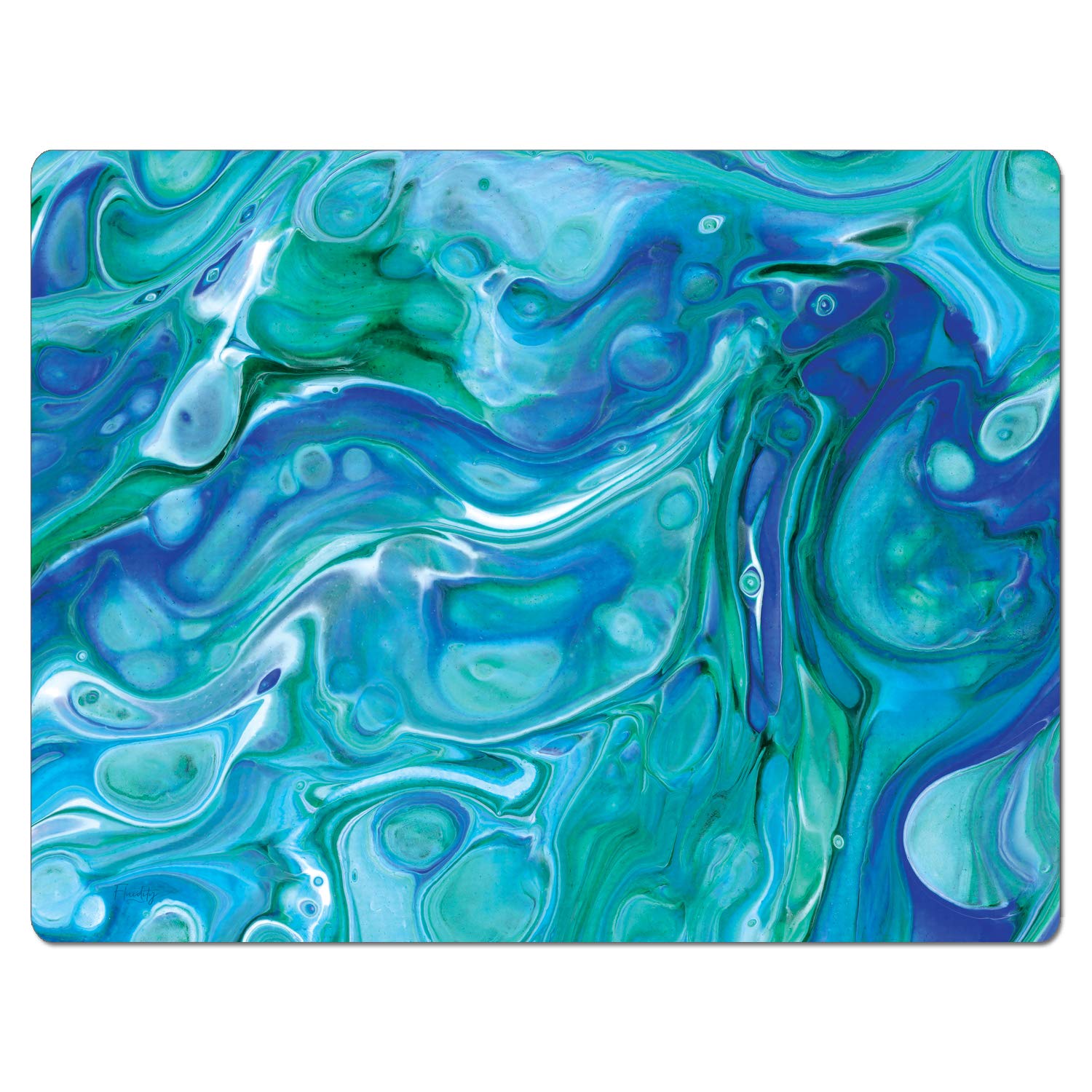 Cut N' Funnel Blue Fluidity Designer Flexible Cutting Board Mat, 15" x 11.5", Made in the USA, Decorative, Flexible, Easy to Clean
