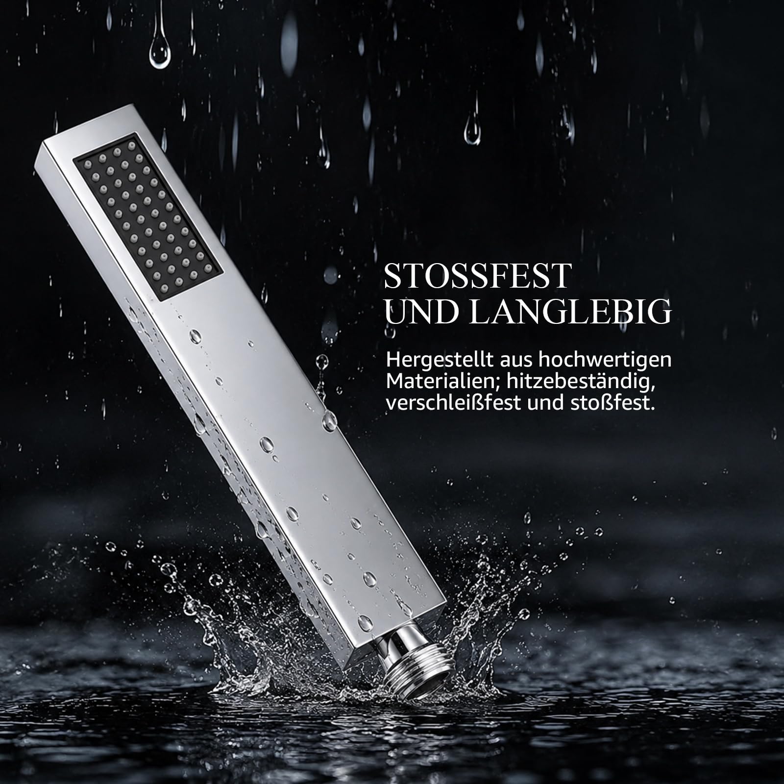 Musik Duschgarnitur mit Regendusche ohne Armatur Duschsystem Mit Thermostat 64 Farben LED Duschgarnitur aus Messing, 638x338mm 5 Modi Duschkopf und Handbrause (Chrom)