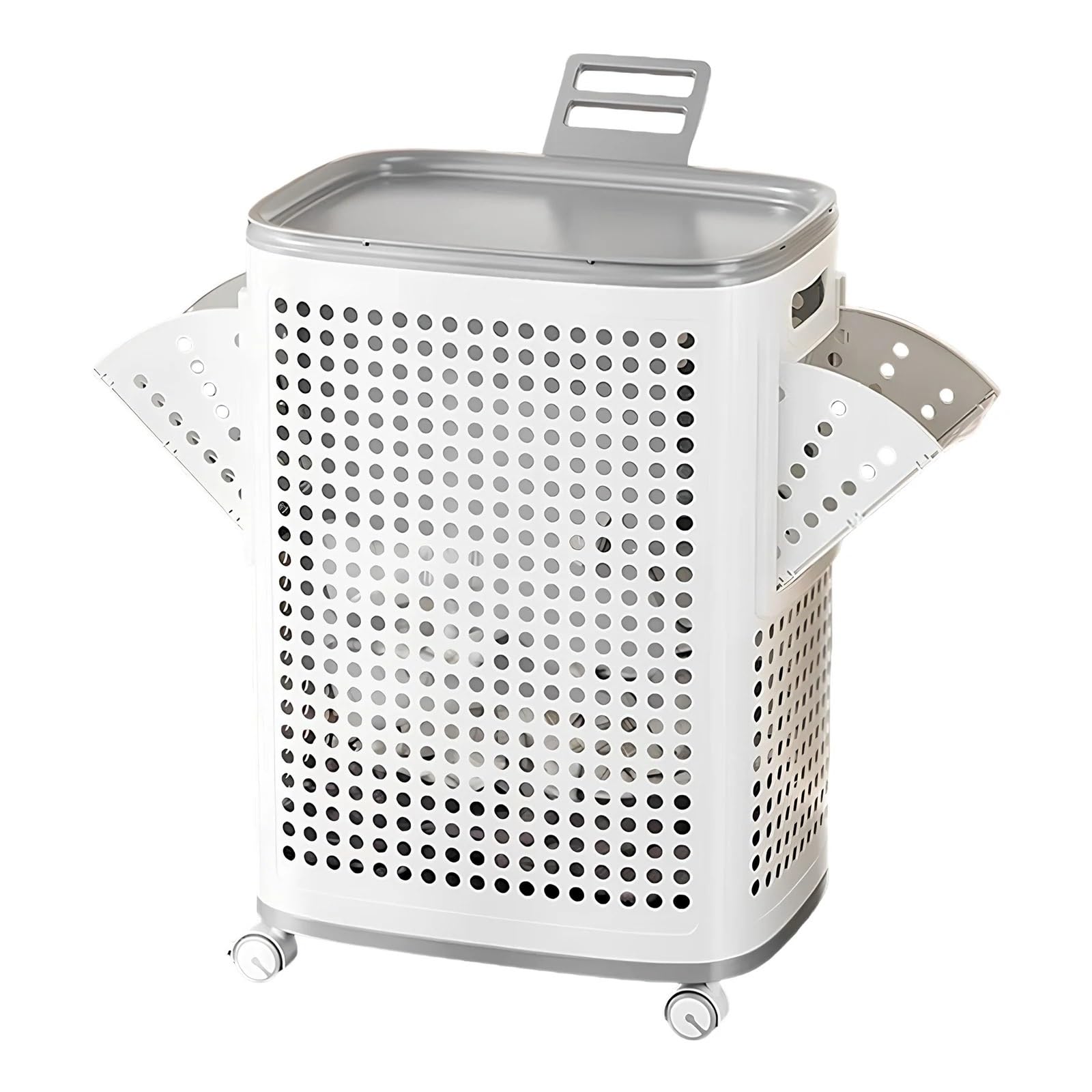 PP Collapsible Laundry Hamper with Wheels and Lid