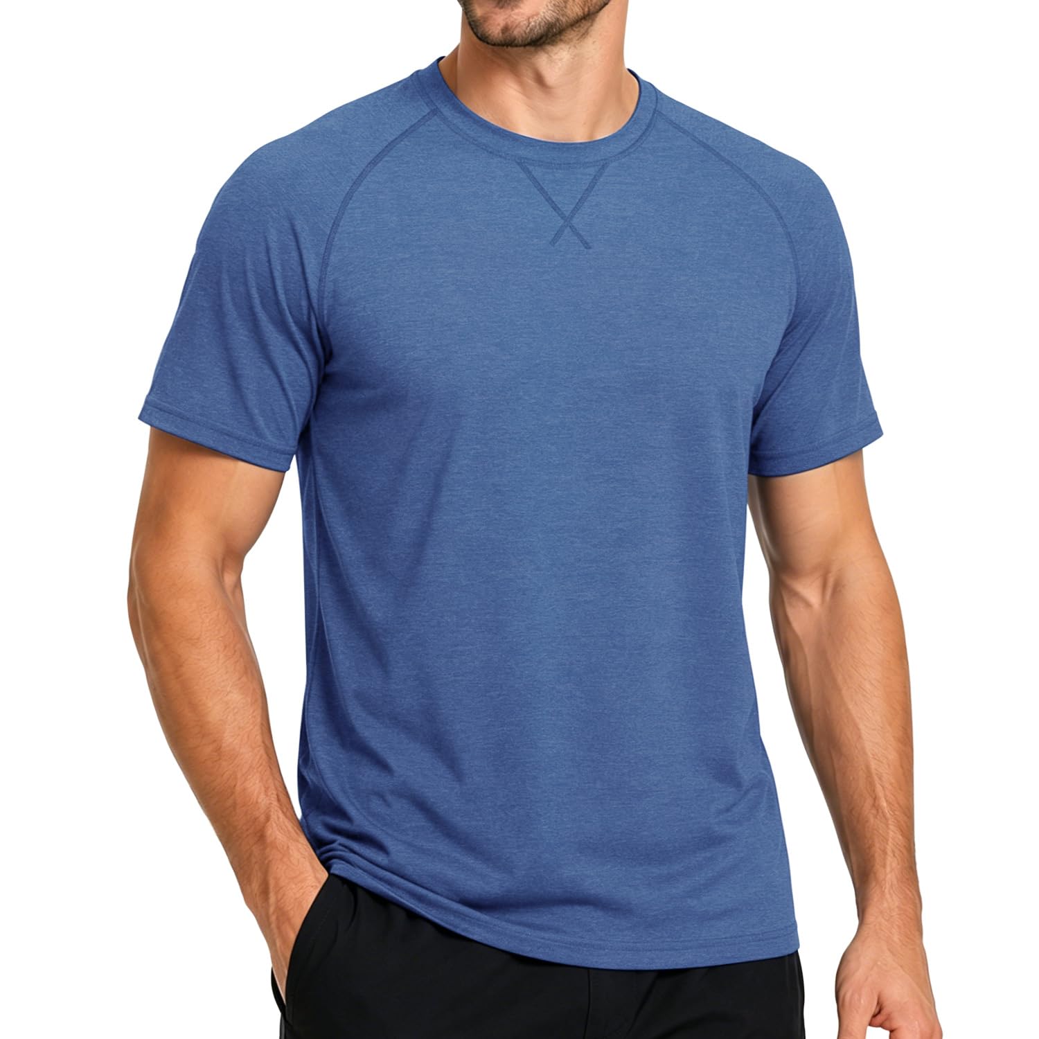MEETWEE Herren UPF50+ Rashguard UV Shirt Langarmshirt UV Schutz Shirts, UV Sonnenschutz Atmungsaktiv Langarm Outdoor Angeln Laufen Wandern Funktionsshirt