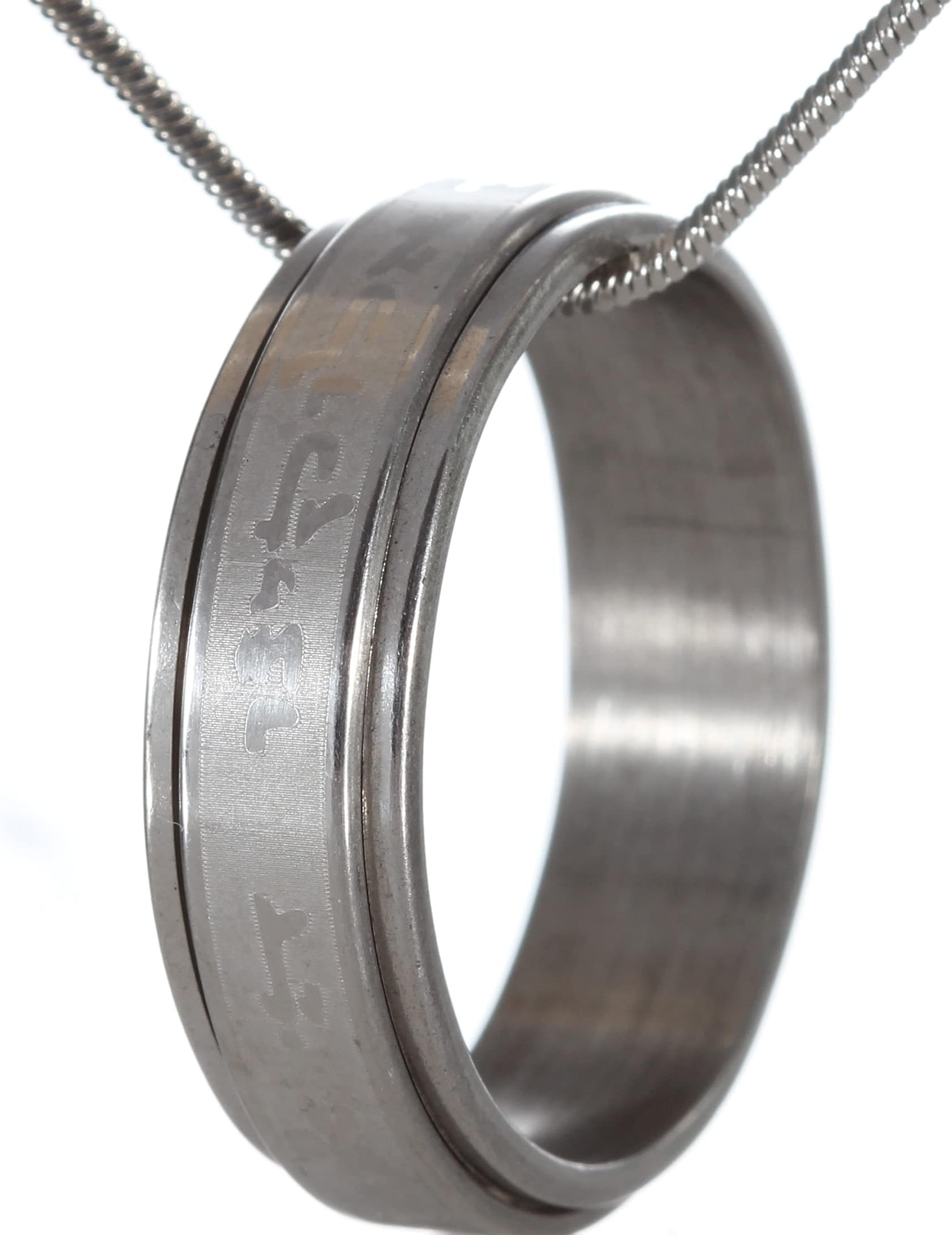 Stylish Ring Hoop Circle Pendant Shema Israel Silver Necklace Fashion Jewelry