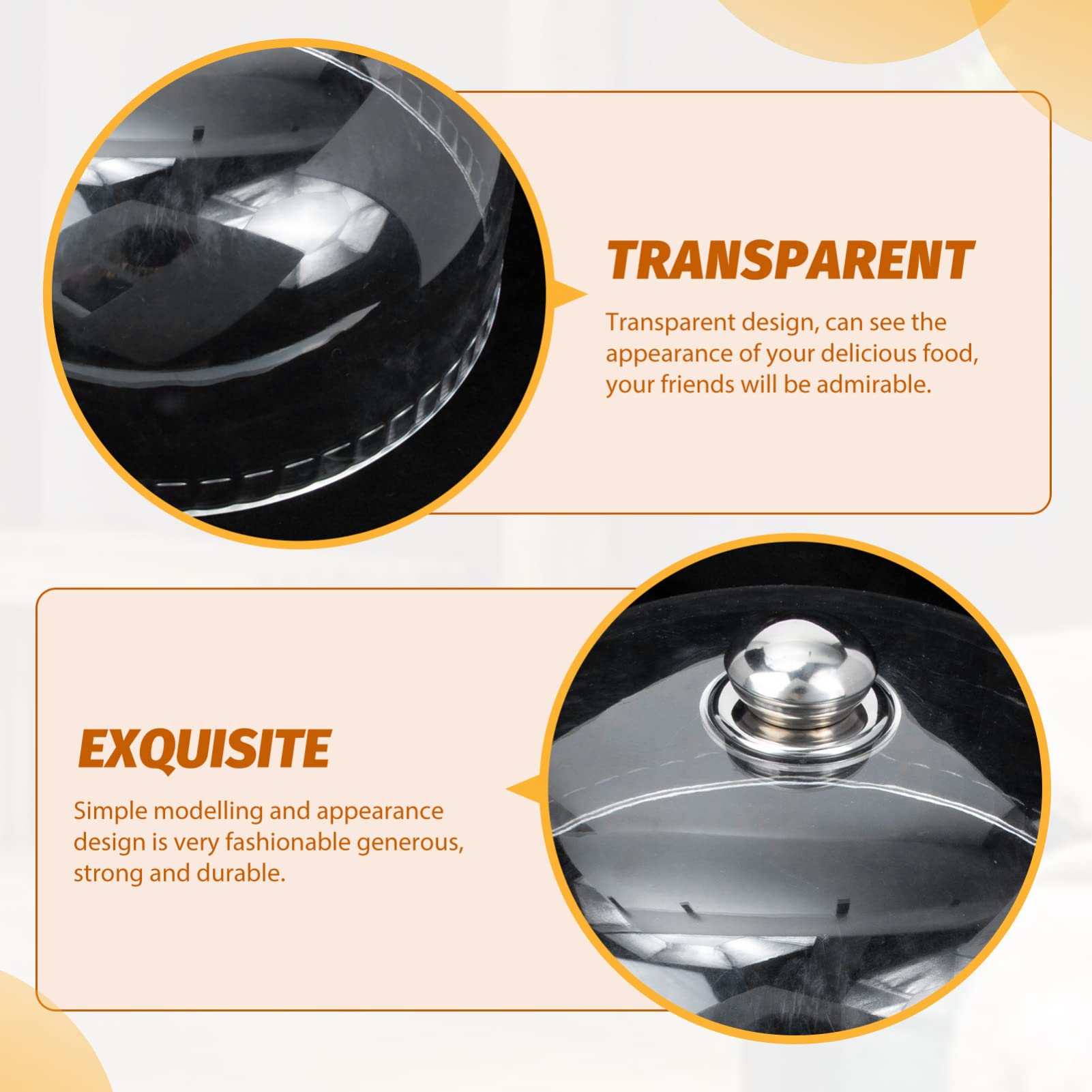 Cloche à Gâteau Transparente En Acrylique - 23 Cm - Protection Pour Pâtisseries Et Buffets