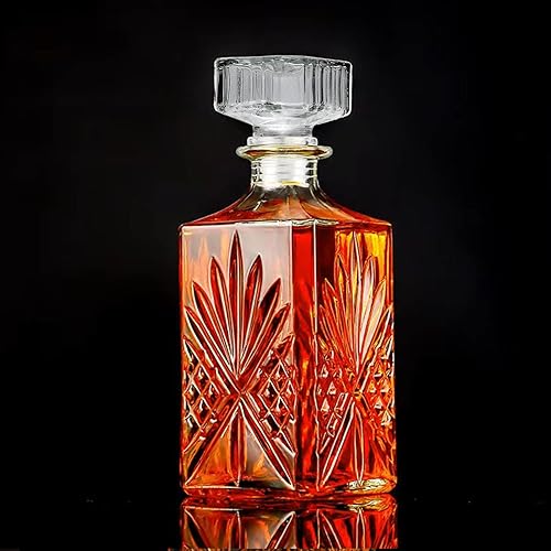 Miniatura 4 de Botella de vidrio, decantador de whisky de 31 onzas, delicado juego de decantadores para tequila, brandy, escocés y vodka, regalos, decoración de