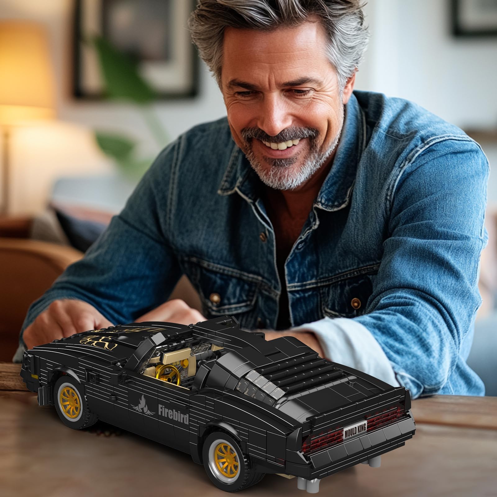 Mould King 10029 Set di costruzione di auto sportive tecniche, oltre 1557 pezzi, modello di auto muscolare Firebird, giocattolo di costruzione creativo per adolescenti e adulti 14